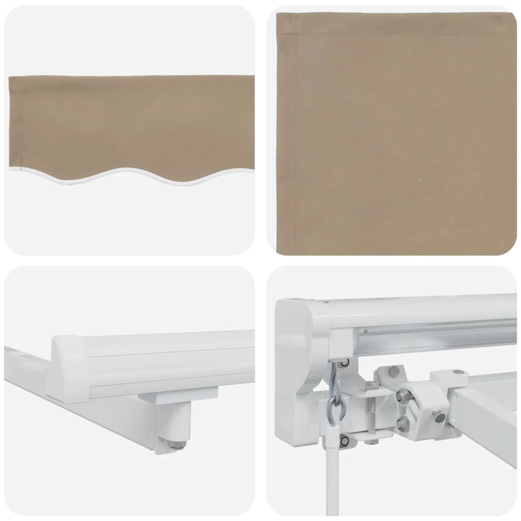 Cornice per Tenda Manuale con LED Beige e Bianco 4 × 3,5 m 3420642