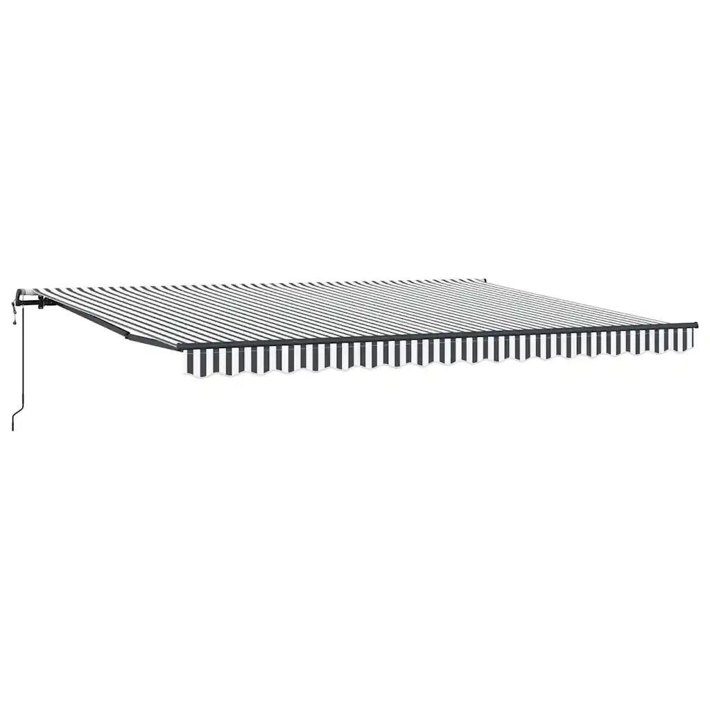 Tenda Retrattile Automatica Antracite e Bianco 450x300 cm 3310235