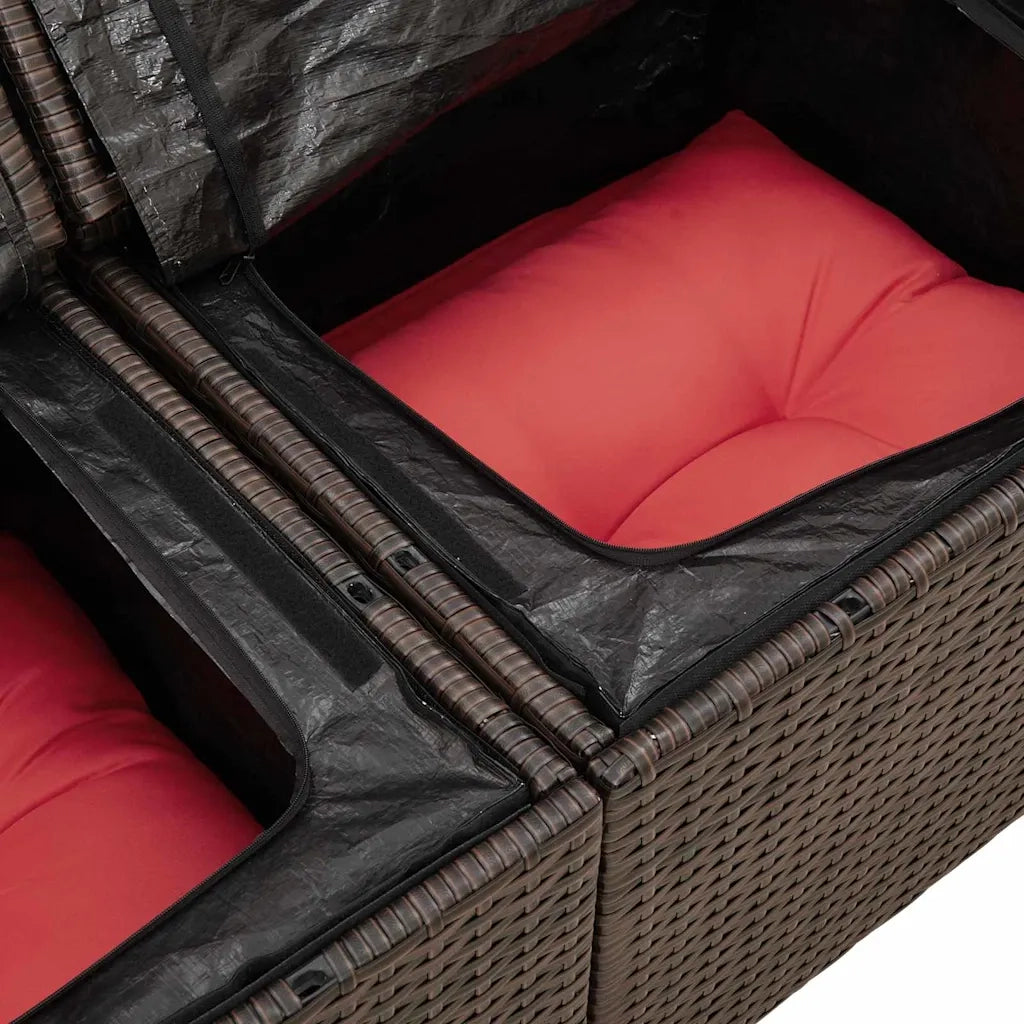 Set Divano da Giardino con cuscino 8 pcs Marrone polyrattan 3360445