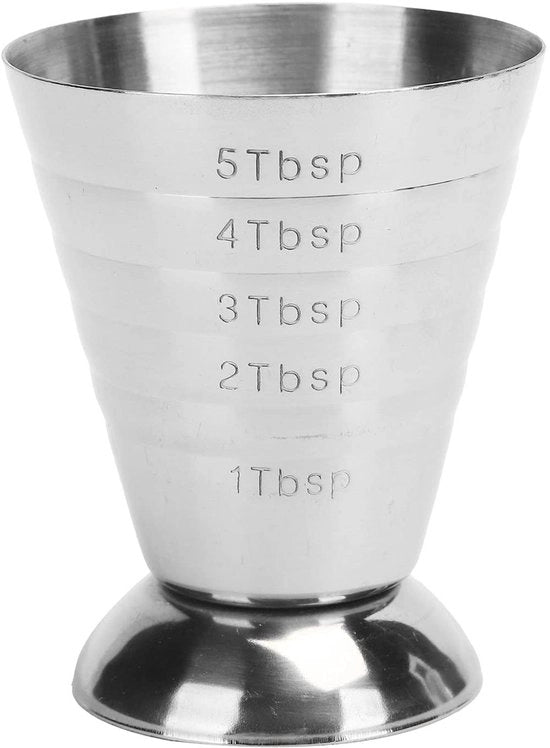 Misuratore Cocktail 75ml - Bicchiere di Acciaio Inossidabile - Multifunzionale Cocktail Measure - Scala di Capacità - Adatto per Bar/Ristorante