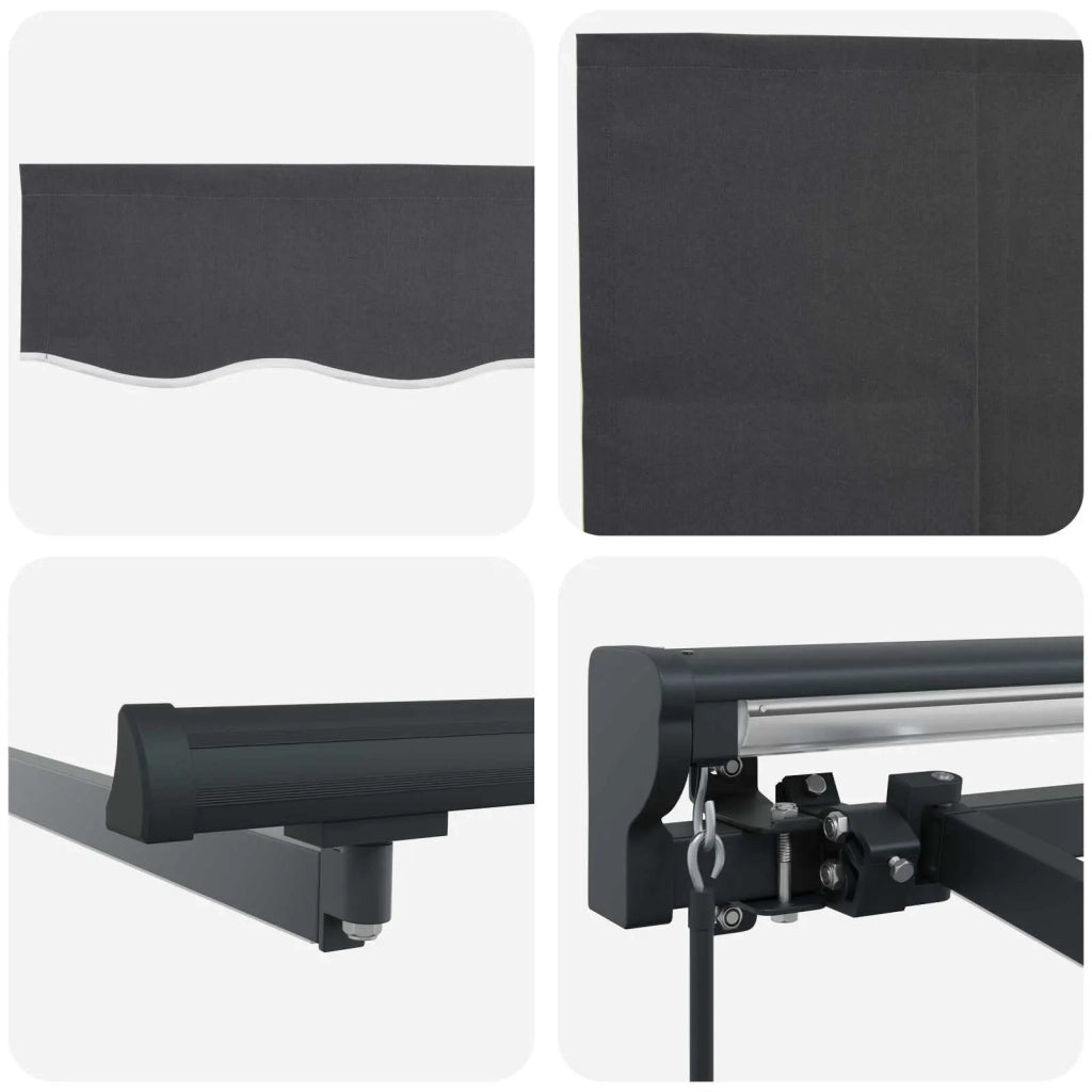 Cornice per Tenda Manuale con LED Antracite 4 x 2 m 3420784
