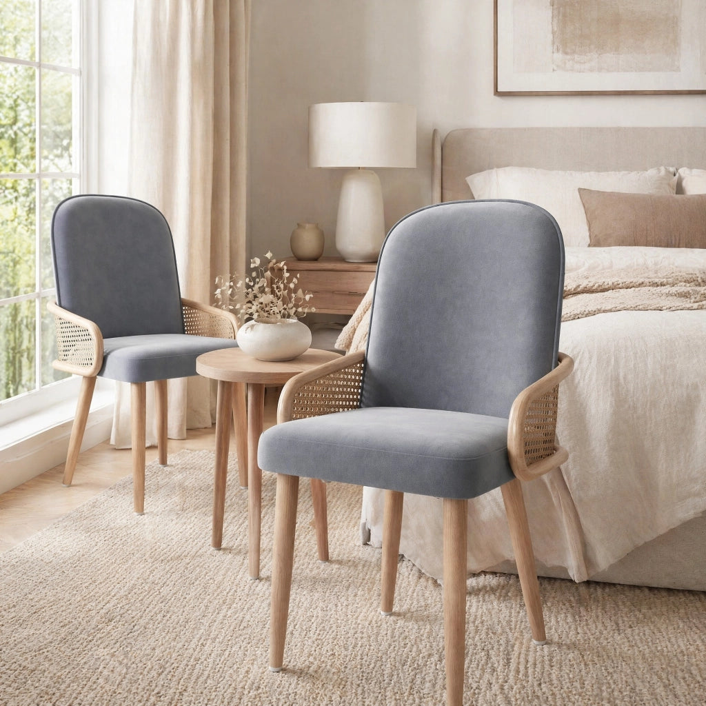 SEDIA DA PRANZO Set da 2 pezzi 61 x 59,5 x 52 cm in velluto grigio