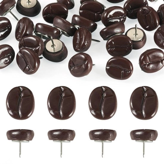 Pins per caffè 30 pezzi - Spillini decorativi per dita - Puntine per segnare il legno - Accessori per bacheca - Puntine per bacheca in gomma - Dimensioni 16 mm - Spillini per bacheca