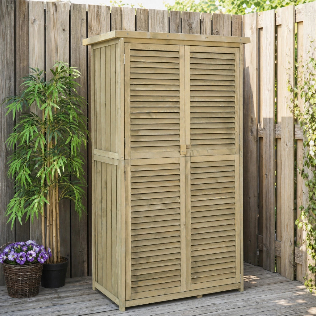 ARMADIO DA GIARDINO 87 x 46,5 x 160 cm Legno Grigio con tetto asfalto