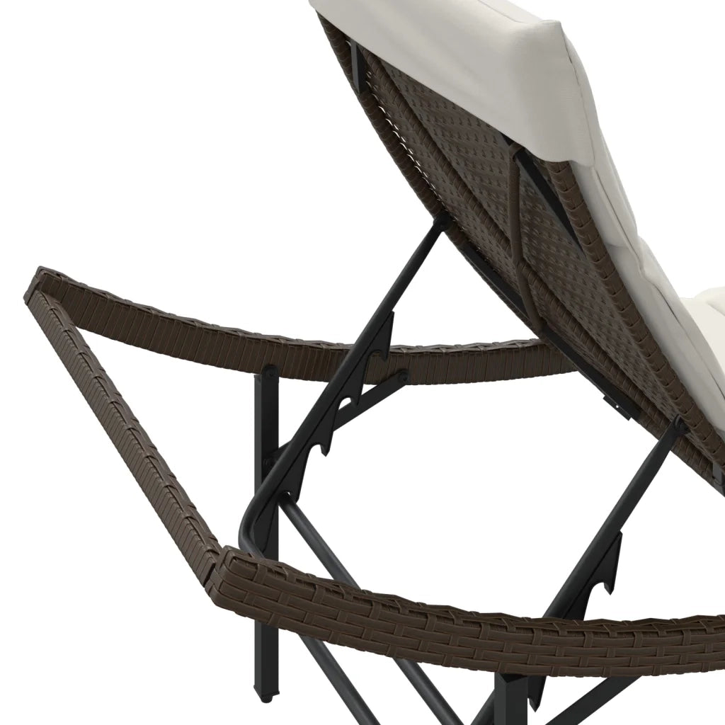 Lettini Prendisole 2 pz con Cuscini Marrone in Polyrattan 3277302