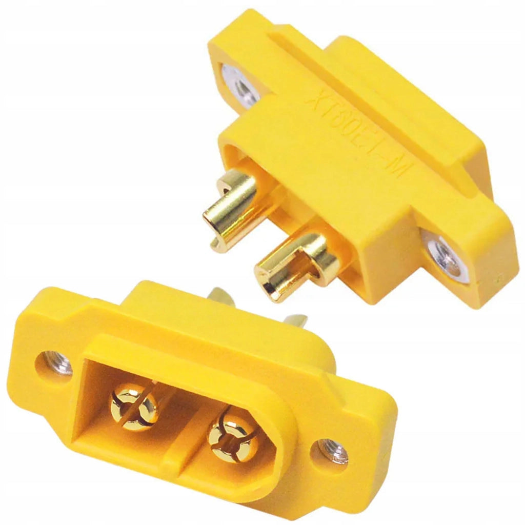 Connettore Maschio XT60E-M Amass – Alta Corrente 30A/60A | Nylon/PA, Placcato Oro, M2.5 | Compatibile con Presa XT60