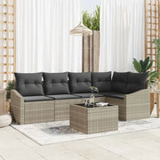 Set Divano da Giardino 6 pcs Grigio chiaro polyrattan 3355401
