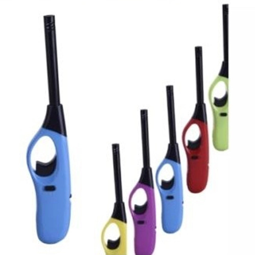 Trade Shop - Accendino Xl Accendigas Ricaricabile A Becco Lungo Colorato 20 Cm -