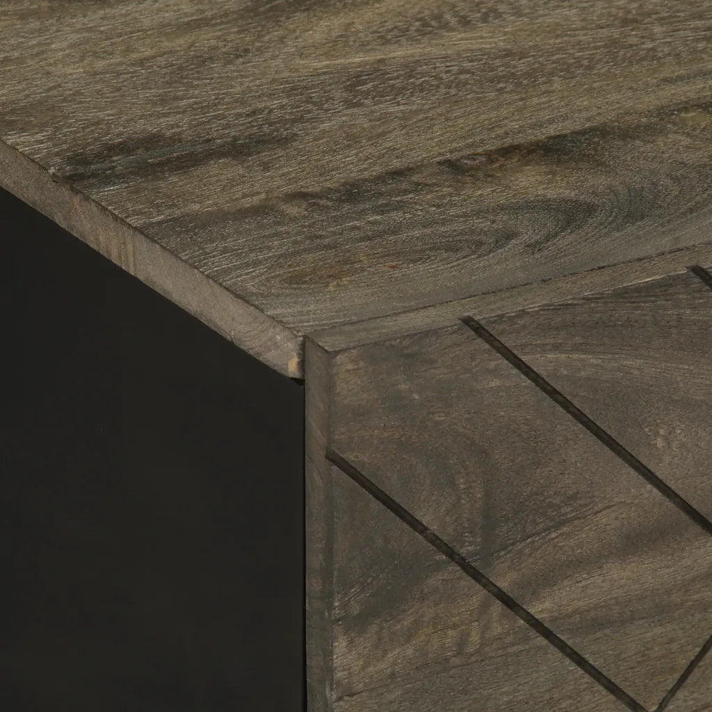 Tavolino da Salotto-Tavolino da soggiorno-Tavolo Nero 80x50x40 cm in Legno Massello di Mango 526241