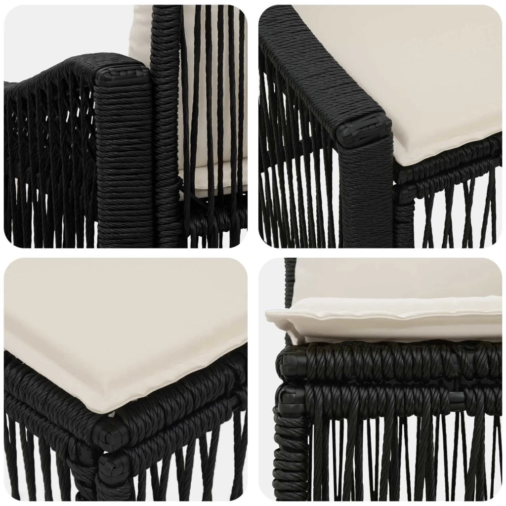 Set Divano da Giardino 4 pz Nero polyrattan 3435997