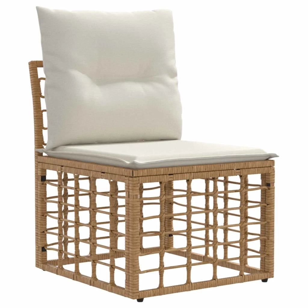 Set di divani da esterno 5 pz | Set Salotto da Giardino Naturale e Bianco Crema