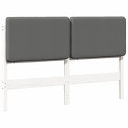Testiera | Testata imbottita Bianco e grigio chiaro 120 cm Pino massello