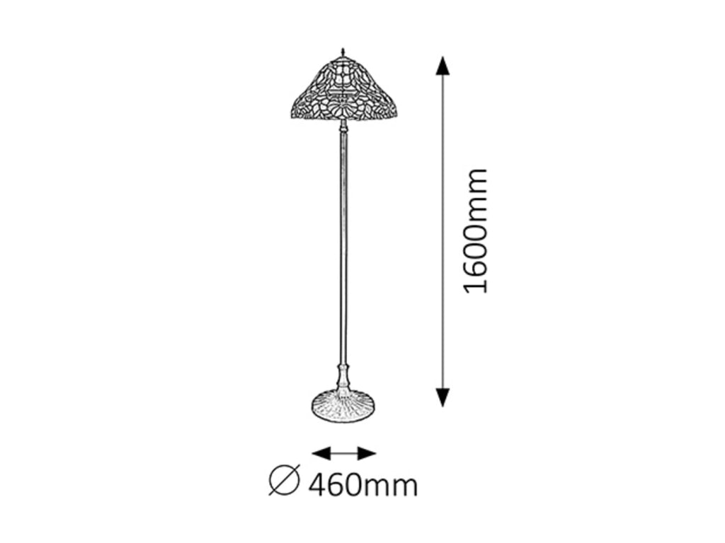 Lampada da terra Tiffany Mirella E27 2x60W Rabalux