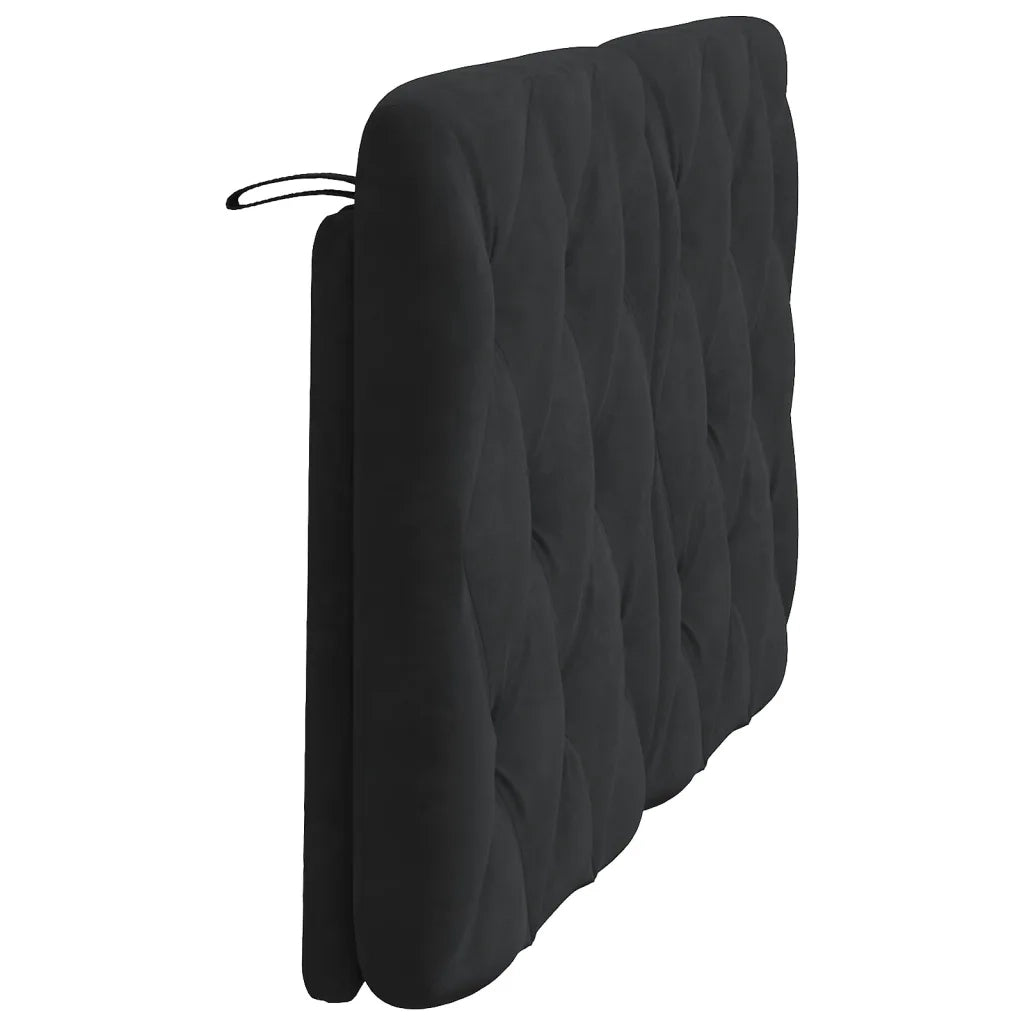 Cuscino Testiera-Cuscino per Testiera Nero 120 cm in Velluto