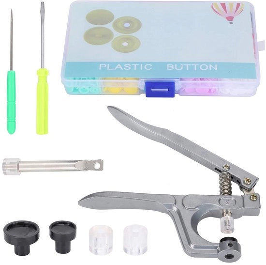 Drukkers Professionali con Tang - Drukkerset con Tang - Attacchi Veloci per Tessuti - 15 Colori - Strumento per Attacchi Veloci