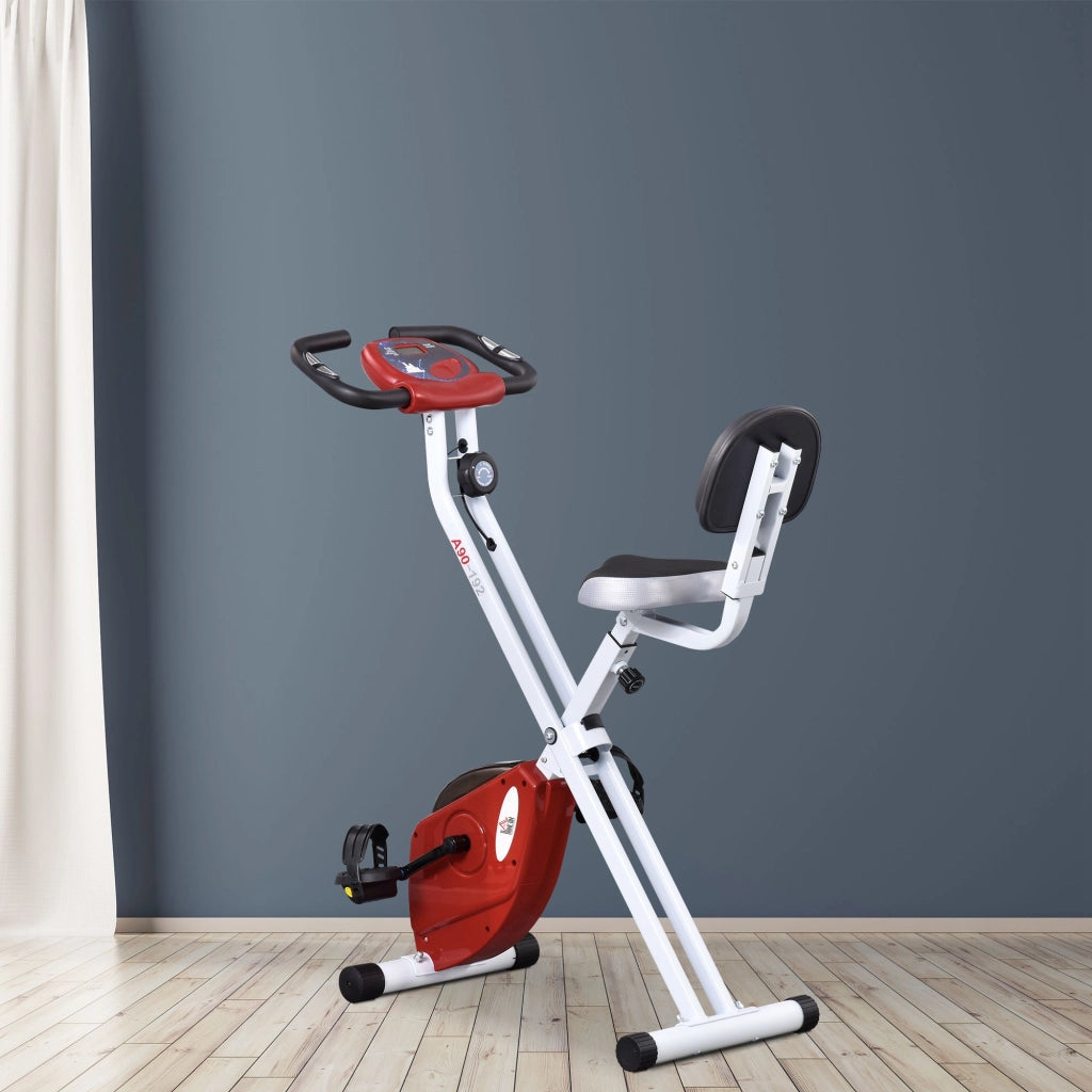 Cyclette pieghevole ¨C Xylo ¨C 8 livelli resistenza magnetica con schienale sedile regolabile display LCD rosso