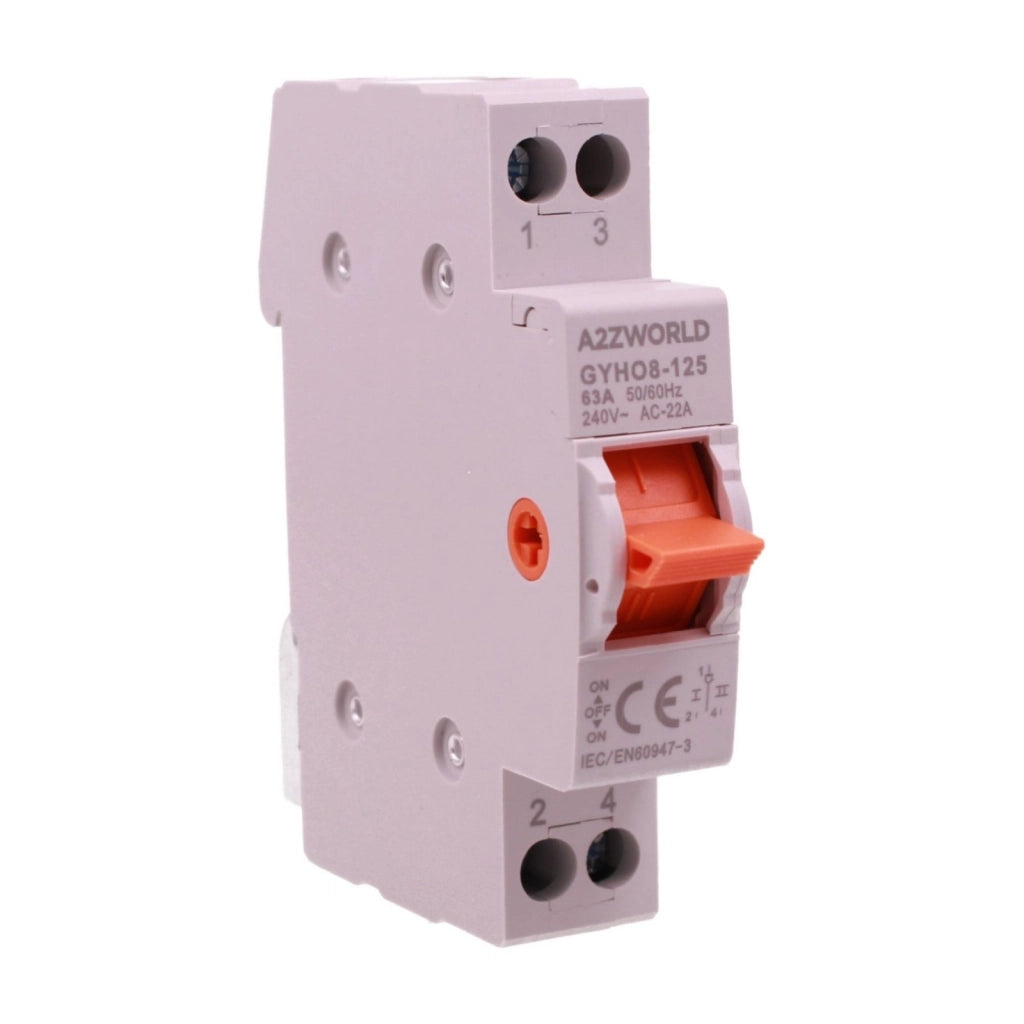 Commutatore di Rete Manuale I-0-II, 63A AC 220/380V, per Rete Principale e Alimentazione di Riserva, Disponibile 1P 2P 4P (1P)