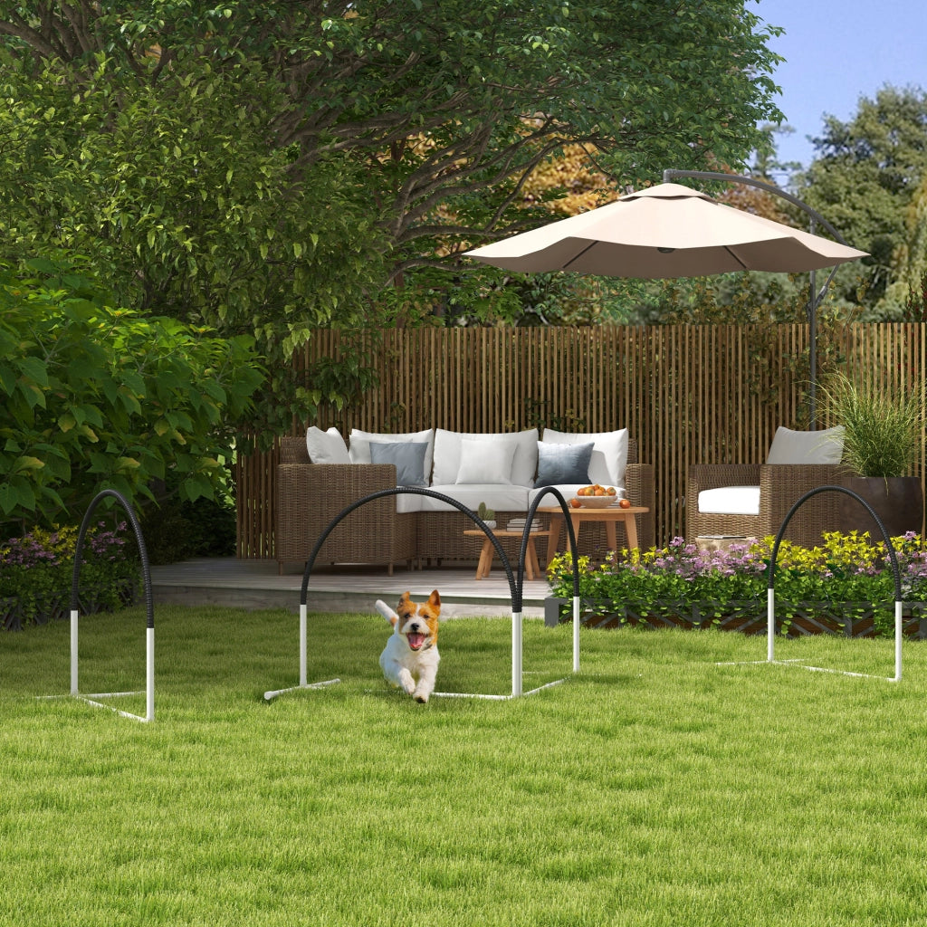 Set Agility per Cani ¨C Minimal ¨C 4 Pezzi, 89x69x99 cm, Bianco e Nero