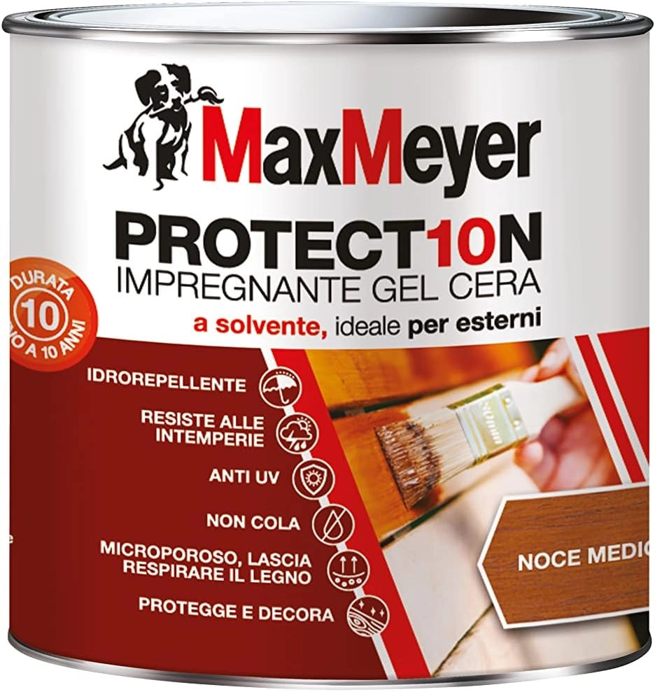Impregnante Protettivo Legno All'acqua, Noce Medio, 0.75L