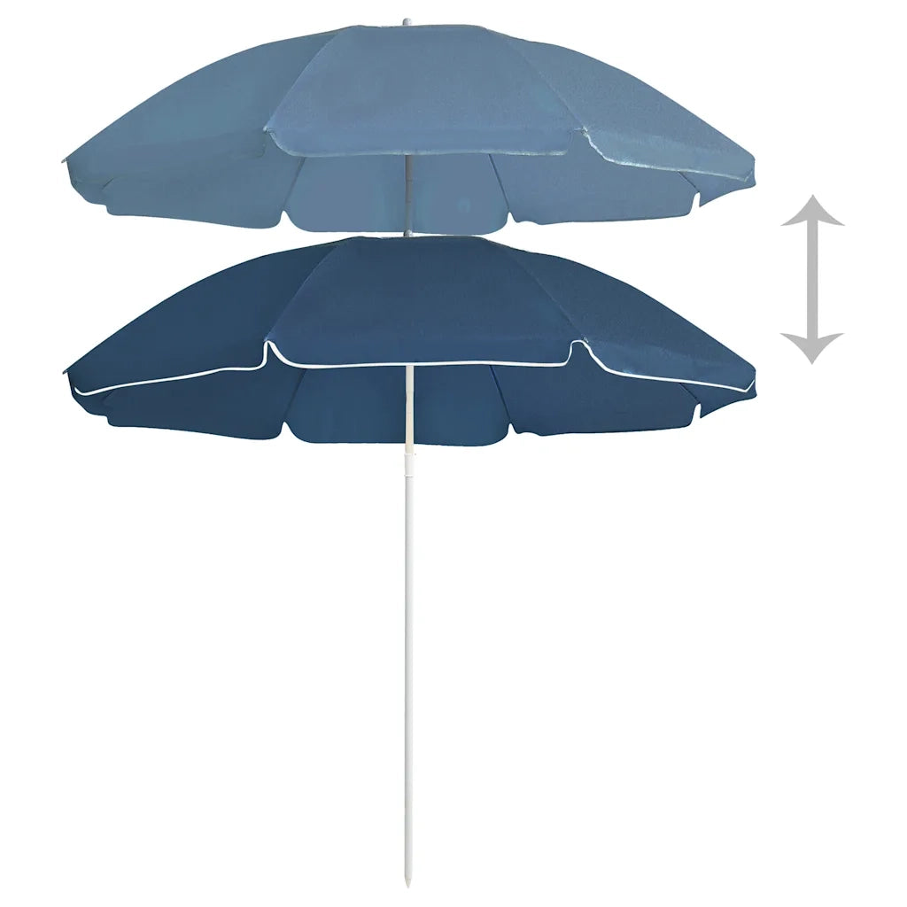 Ombrello | Parasolne da Giardino con Palo in Acciaio Blu 180 cm