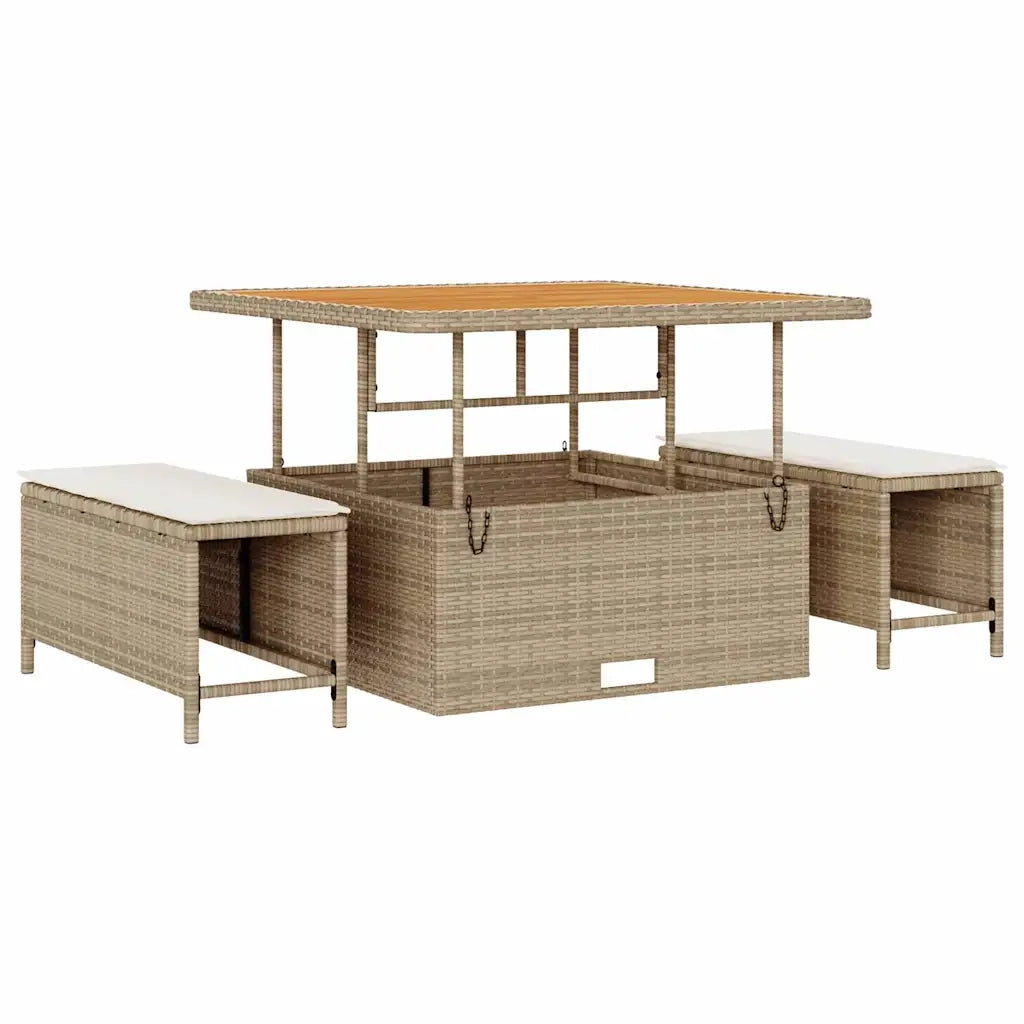 Set Divano da Giardino 12 pcs Beige polyrattan
