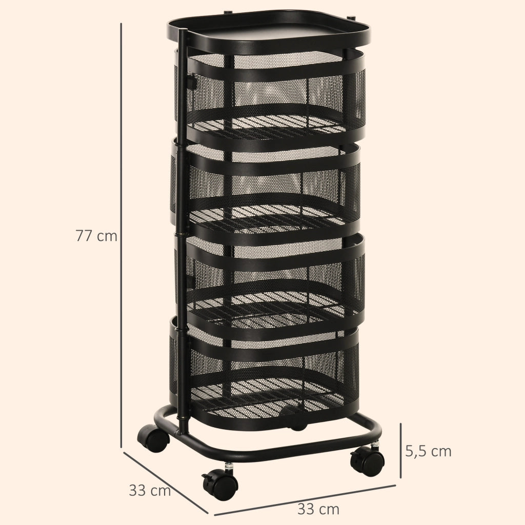 Carrello con cestini ¨C zephmum ¨C 33x33x77 cm nero