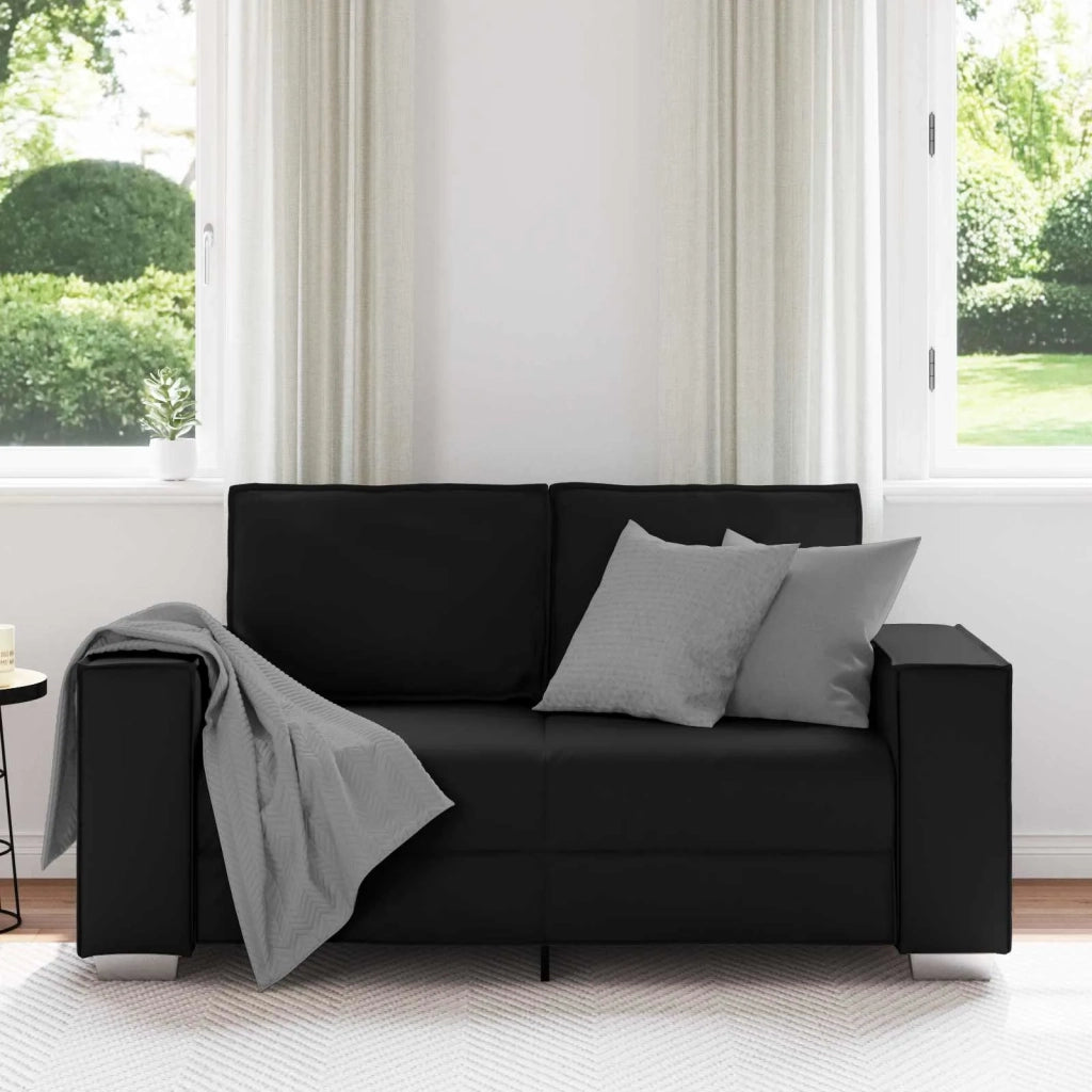 Divano a due posti Nero 160 cm Pelle Sintetica 4105050