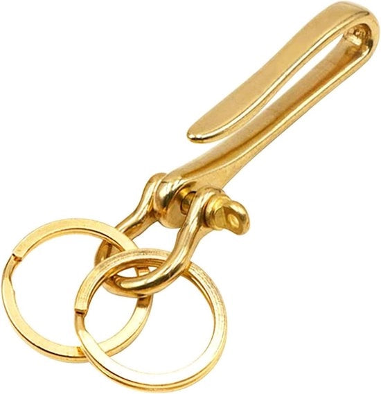Clip per chiavi - anello per chiavi in ottone - oro - donna/uomo - L .