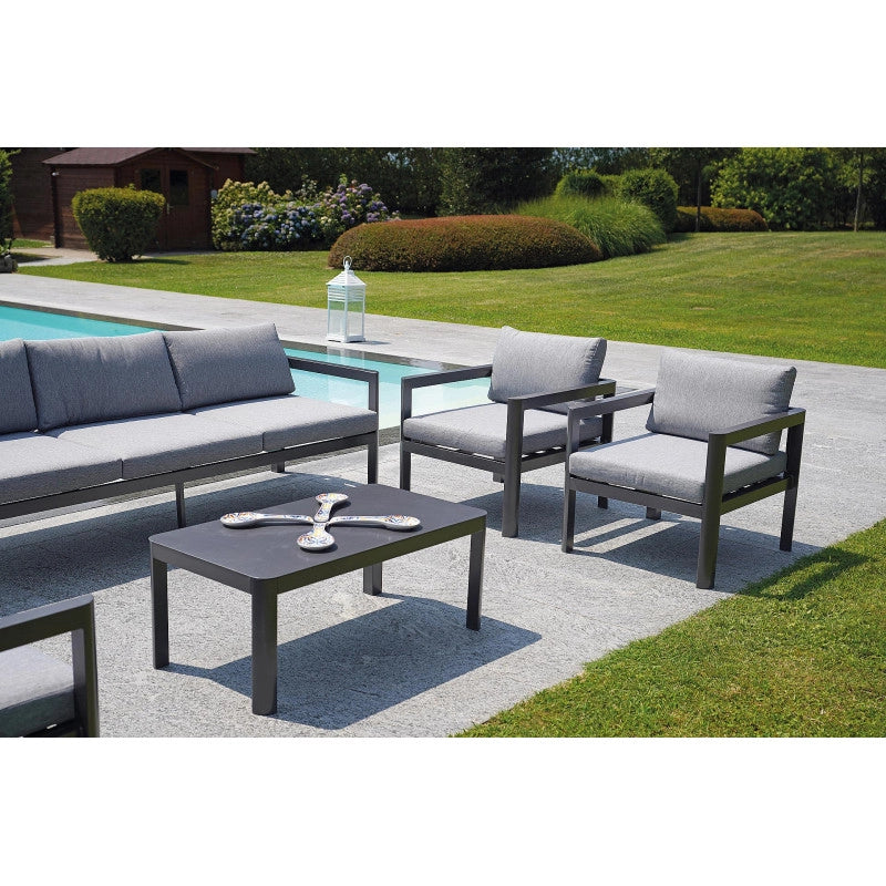 Set Di 2 Poltrone Coffee Set Marsiglia Alu Antracite Moia