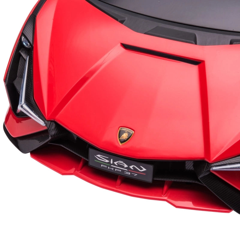 Macchina elettrica per bambini 12V 2 modalit¨¤ di guida Lamborghini SIAN SUV con telecomando, musica (MP3/USB), luci, 37-60 mesi, metallo rosso, 108
