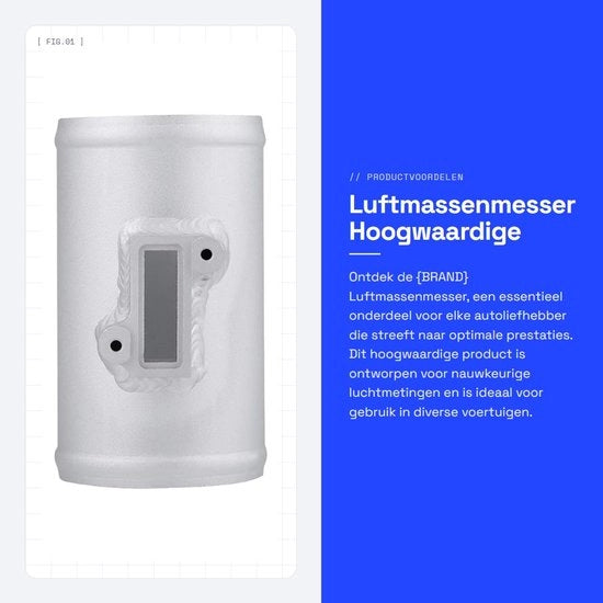 Misuratore di massa dell'aria base - Alluminio - 63/70/76mm - 12cm di lunghezza - 380g - Installazione facile - Supporto misuratore di massa dell'aria