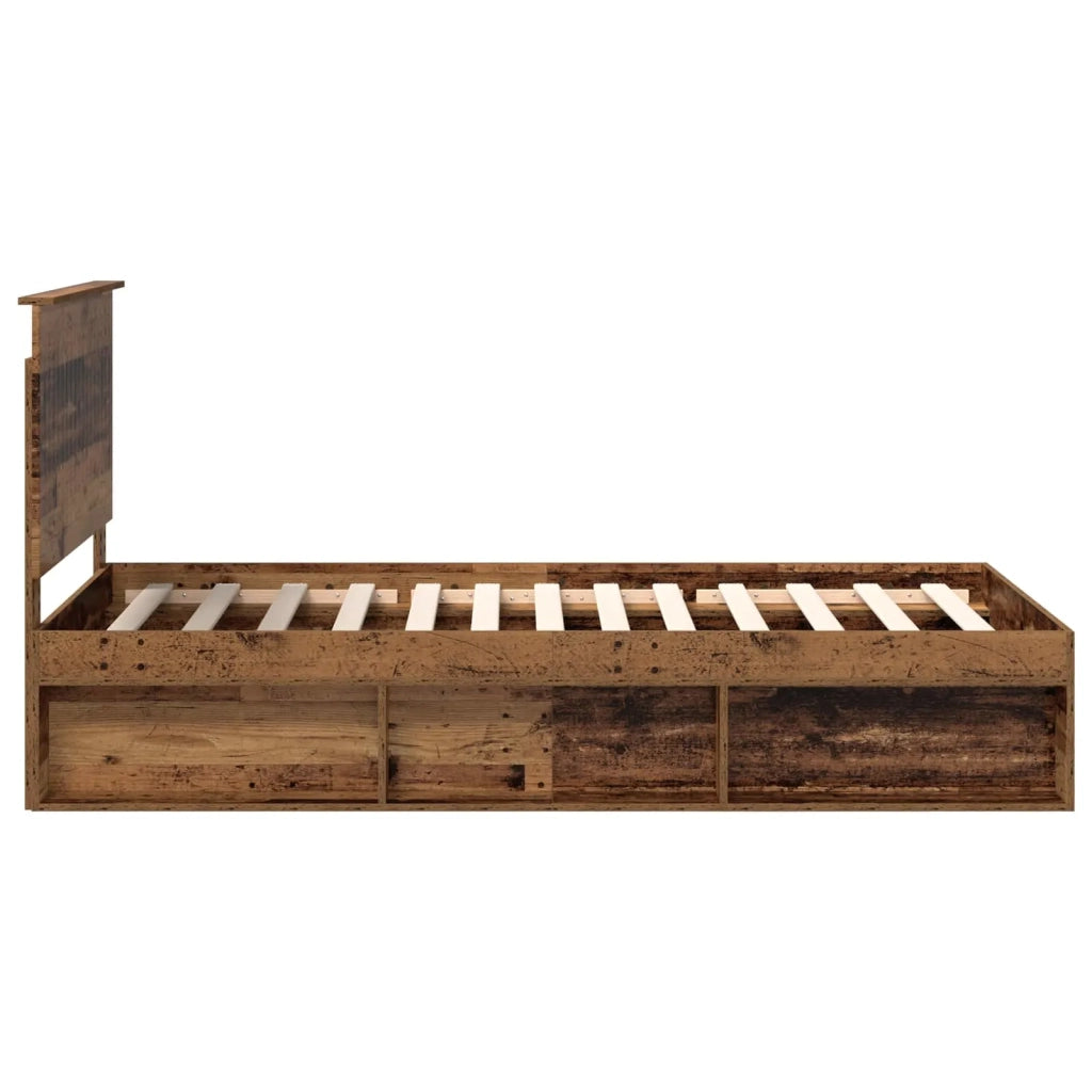 Letto singolo | Letto per adulti | Struttura del letto Legno vecchio 100 x 200 cm Pino massello