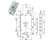 SERRATURA TRIPLICE APPLICARE SCROCCO DOPPIO CIL.EU. BLINDATE 50237  mm.63, interasse catenacci mm.37    CIPIERRE