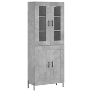 Credenza | Madia | Buffet da pranzo | Armadio da pranzo Grigio Cemento 69,5x34x180 cm in Legno Multistrato
