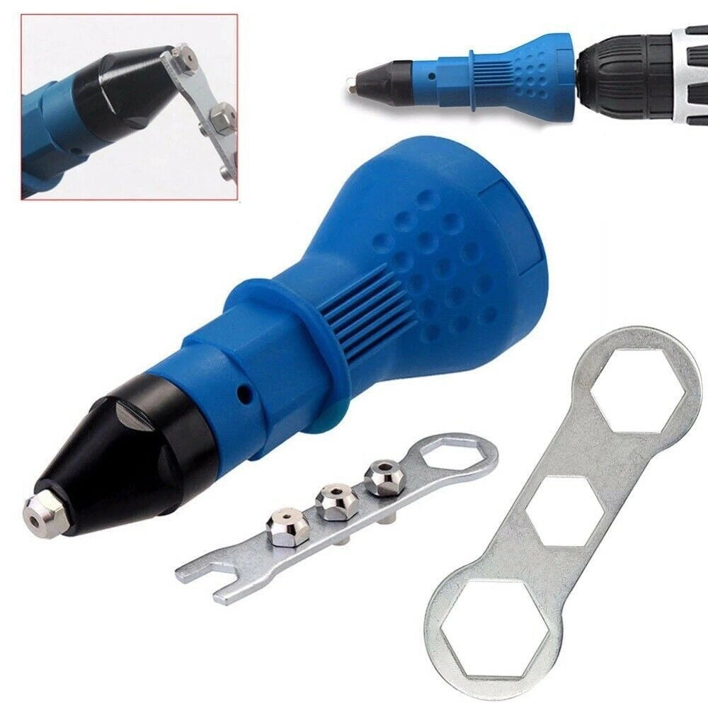 Trade Shop - Kit Conversione Da Trapano Avvitatore A Rivettatrice Testine Da 2.4 3.2 4.0 4.8 -