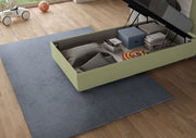 BS COM Letto singolo contenitore imbottito 80x210 microfibra tè verde