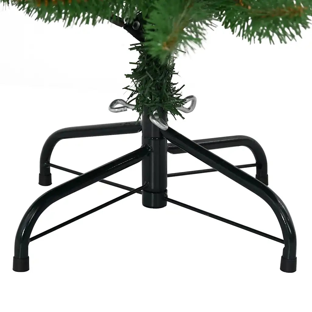 Albero di Natale Artificiale Incernierato-Albero Natalizio con Base Verde 120 cm 127552
