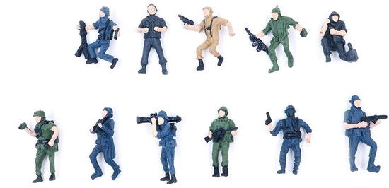 Collezione di Figurine Miniaturne 11Pz - Uomo in Uniforme SWAT - Materiali Leggeri e Duraturi - Figurine in Plastica