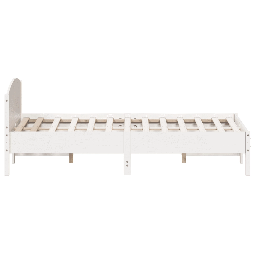 Letto matrimoniale | Letto per adulti | Giroletto senza Materasso Bianco 150x200 cm Legno Massello Pino