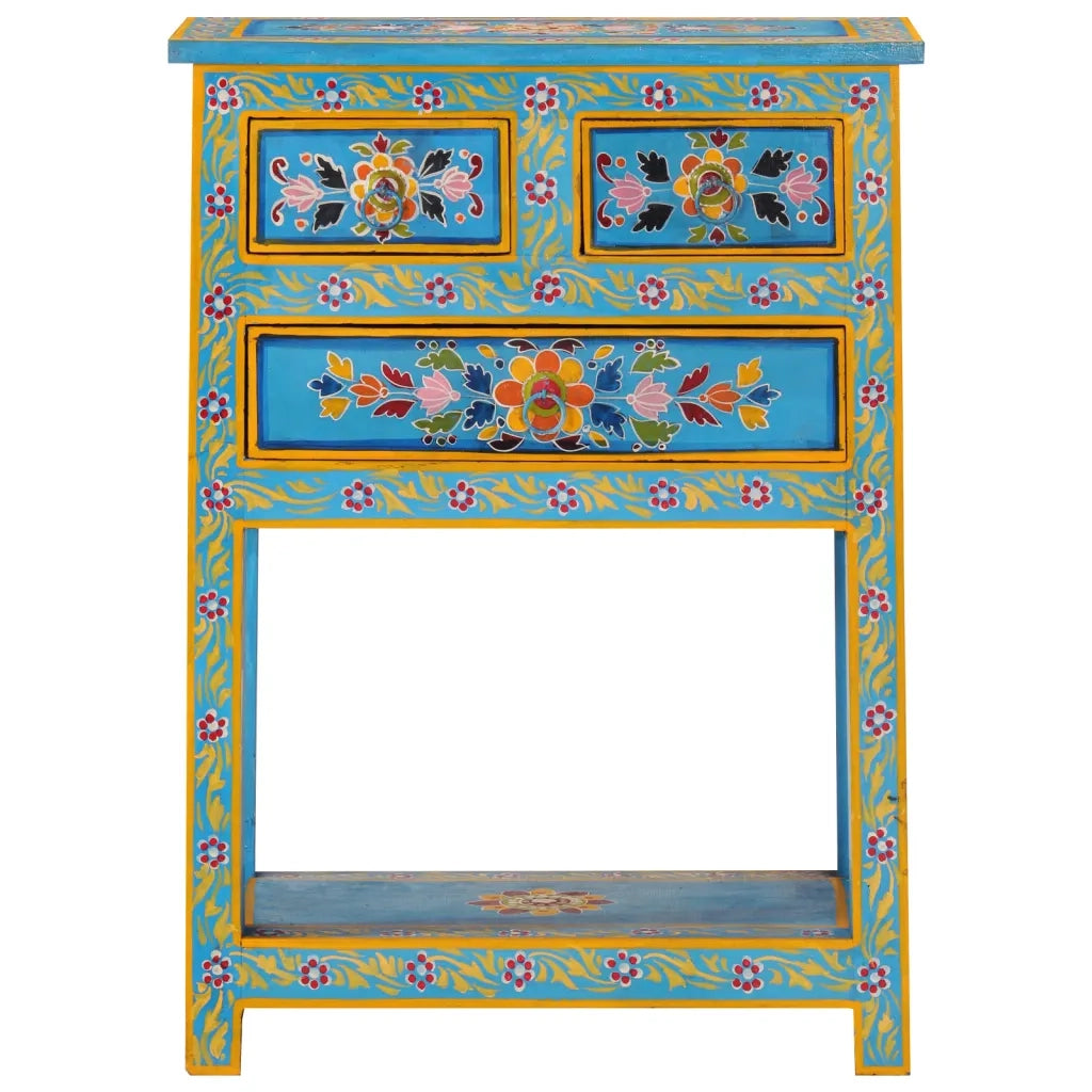 Credenza | Madia | Buffet da pranzo | Armadio da pranzo Turchese 55x30x76 cm in Legno Massello di Mango