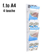 Espositore Serie METALLO da parete Tasche A4 - 4 tasche A4