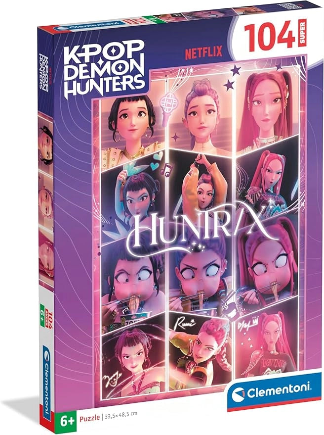 Puzzle  104 Pezzi Super, Illustrazione con Huntrix della serie K-pop Demon Hunters, , 48,5x33,5 cm, Clementoni, Eta 6+