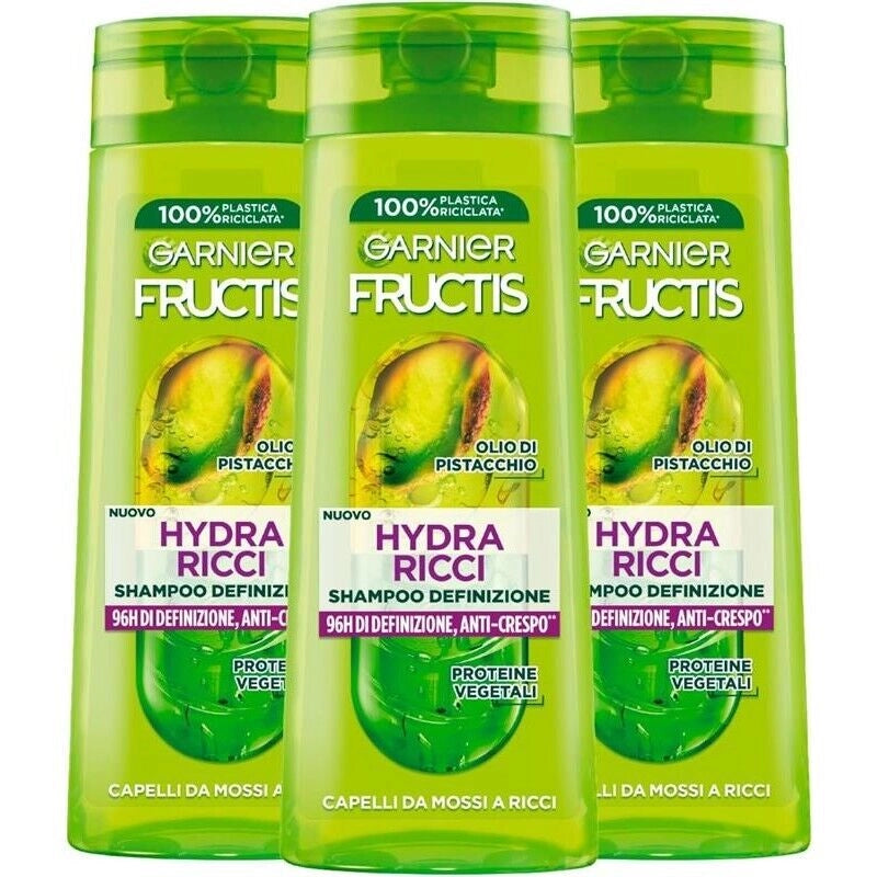 GARNIER FRUCTIS 3 PZ  SHAMPOO 250 ML L'UNO HYDRA RICCI 96 ORE DI DEFINITIONE ANTI-CRESPO X CAPELLI DA MOSSI A RICCI