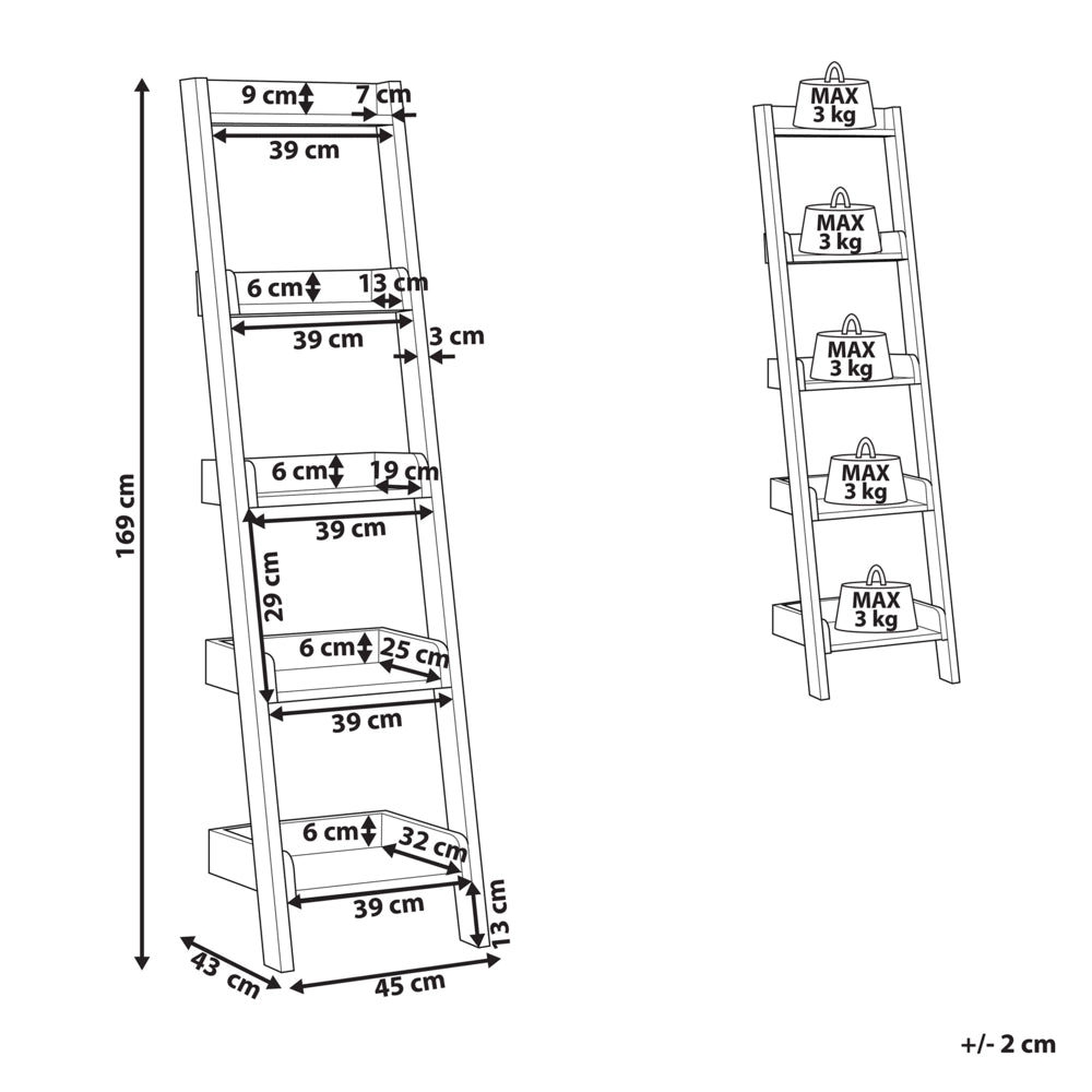 Scaffale per libri in legno chiaro con libreria a 4 ripiani in stile Moderno