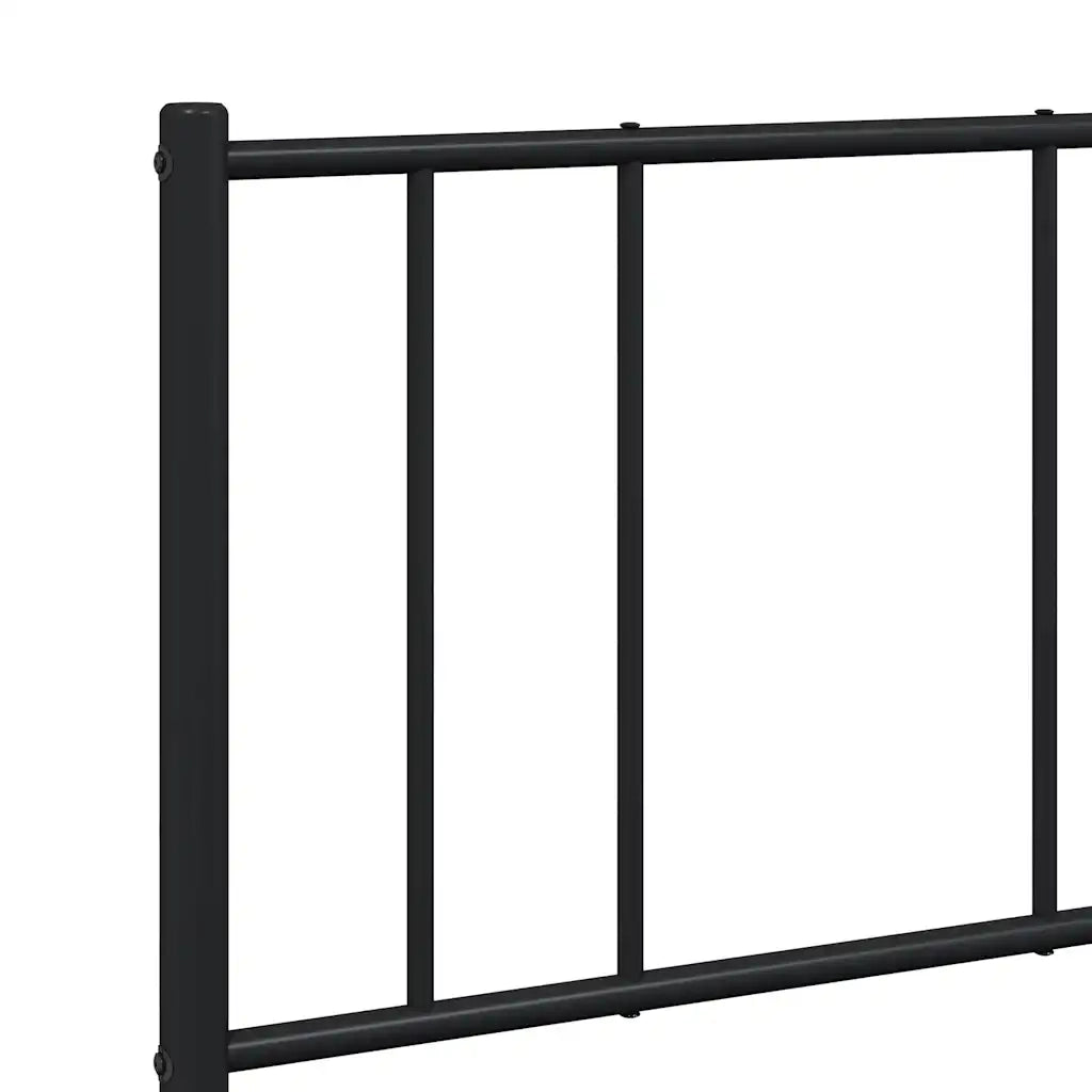 Letto matrimoniale | Letto per adulti | Giroletto con Testiera in Metallo Nero 160x200 cm