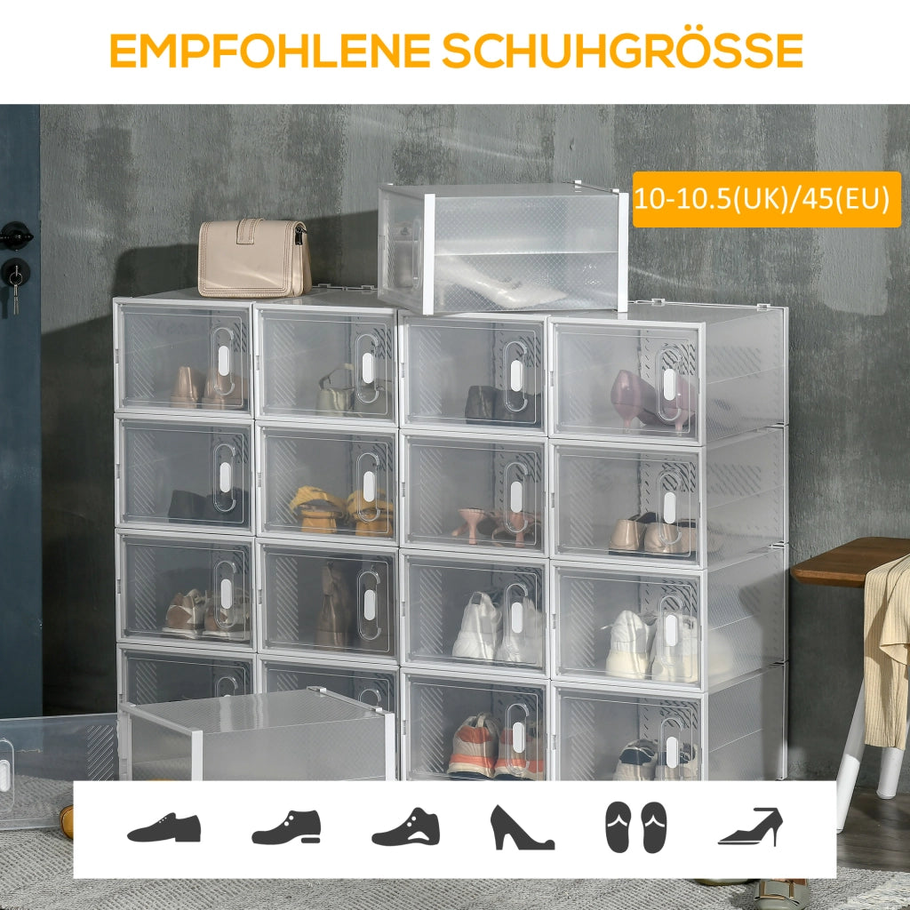 Sistema di organizzazione scarpe 18 pezzi ¨C Zephmum ¨C Bianco, Plastica, 28x36x21 cm