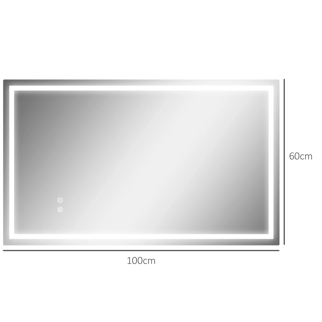 Specchio da Bagno LED Antivaho ¨C Zephmum ¨C 100x60 cm Bianco