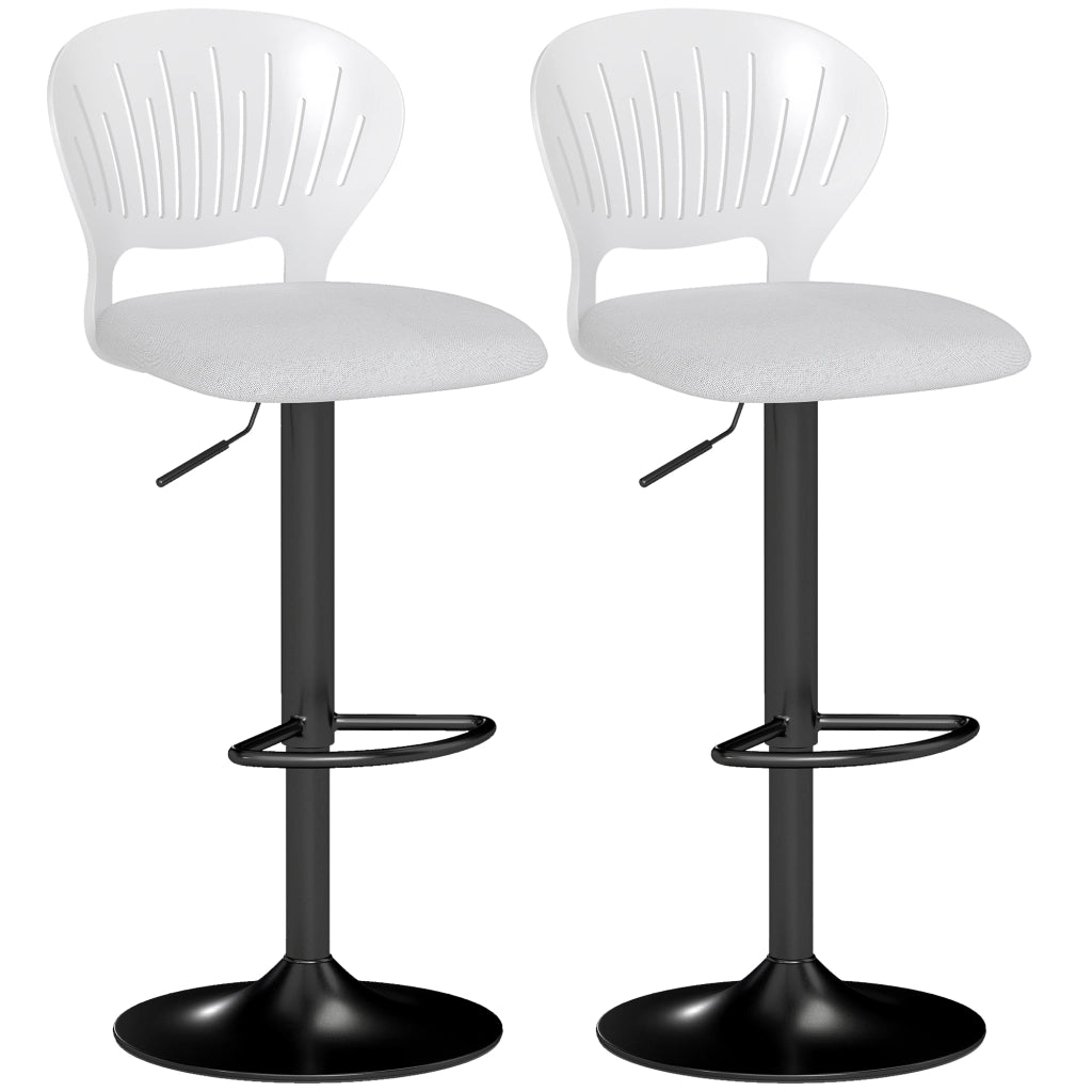 Set di 2 sgabelli da bar girevoli 360¡ã ¨C Minimal ¨C bianco, metallo, 84-105 cm