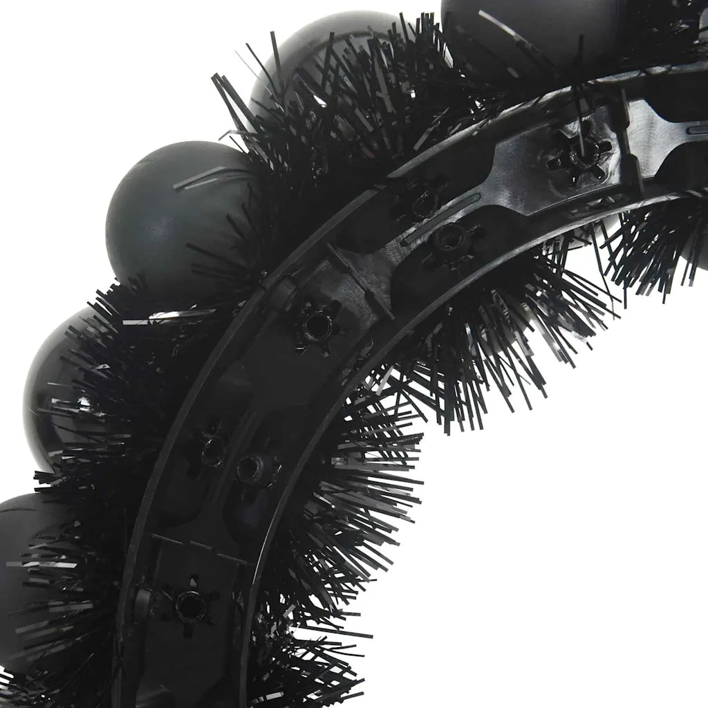 Corone di Palline di Natale 2 pz-Decorazioni natalizie Nero 33 x 33 x 7 cm