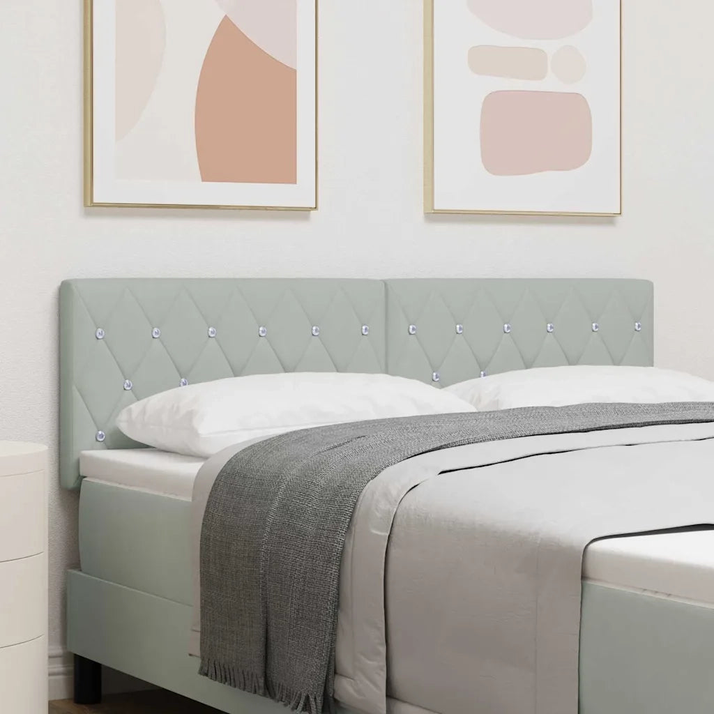 Testiera | Testata LED con strisce LED Grigio chiaro 160 cm Velluto